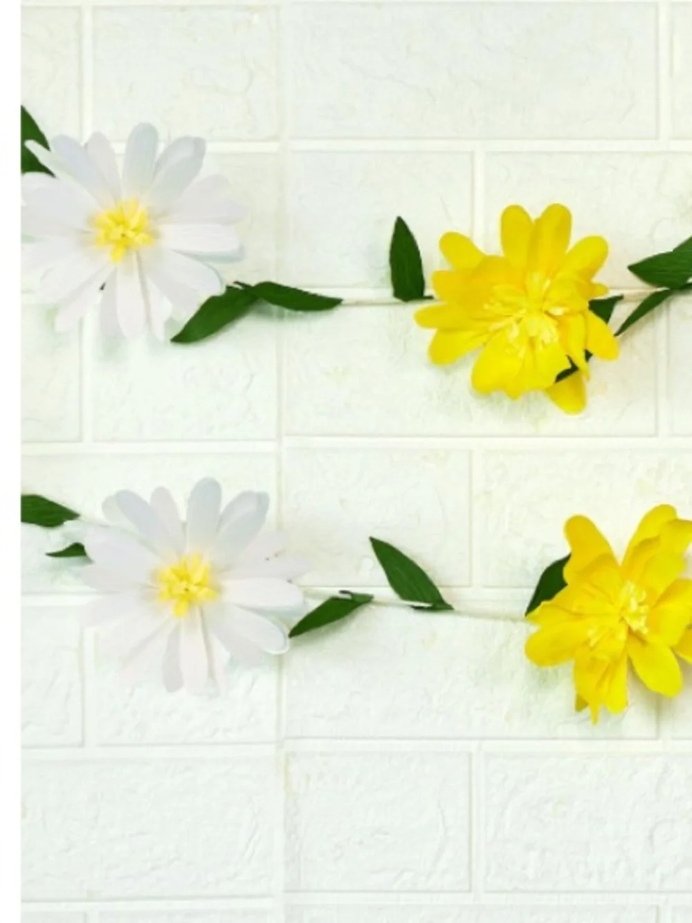 Decorative YELLOW Crepe Flower Banner